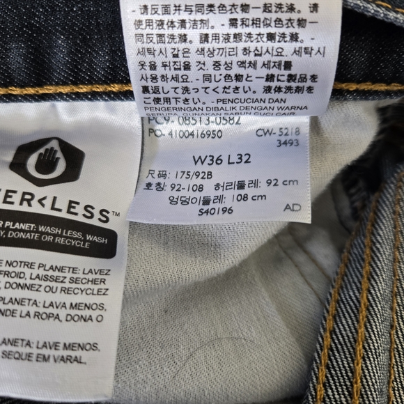 LEVI'S 513 CLASSIC JEANS MENS BLUE DENIM STRAIGHT LEG ZIPPER FRONT SIZE 36X32 - Picture 8 of 8